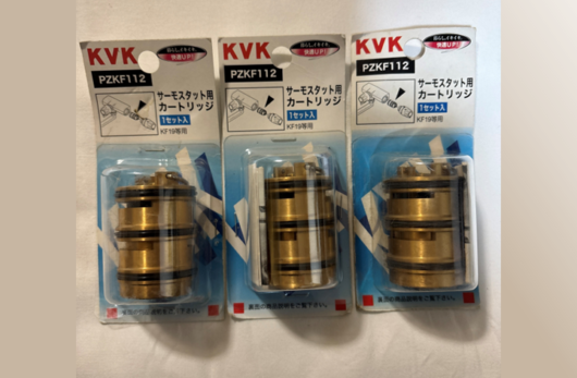 サーモスタットカートリッジ（KVK PZKF112タイプ）浴室水栓用 交換部品 3セット
